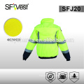 High quality safety reflective heavy work jackets with multi pockets and polyester padding ,ANSI/ISEA 1906 CLASS D/N